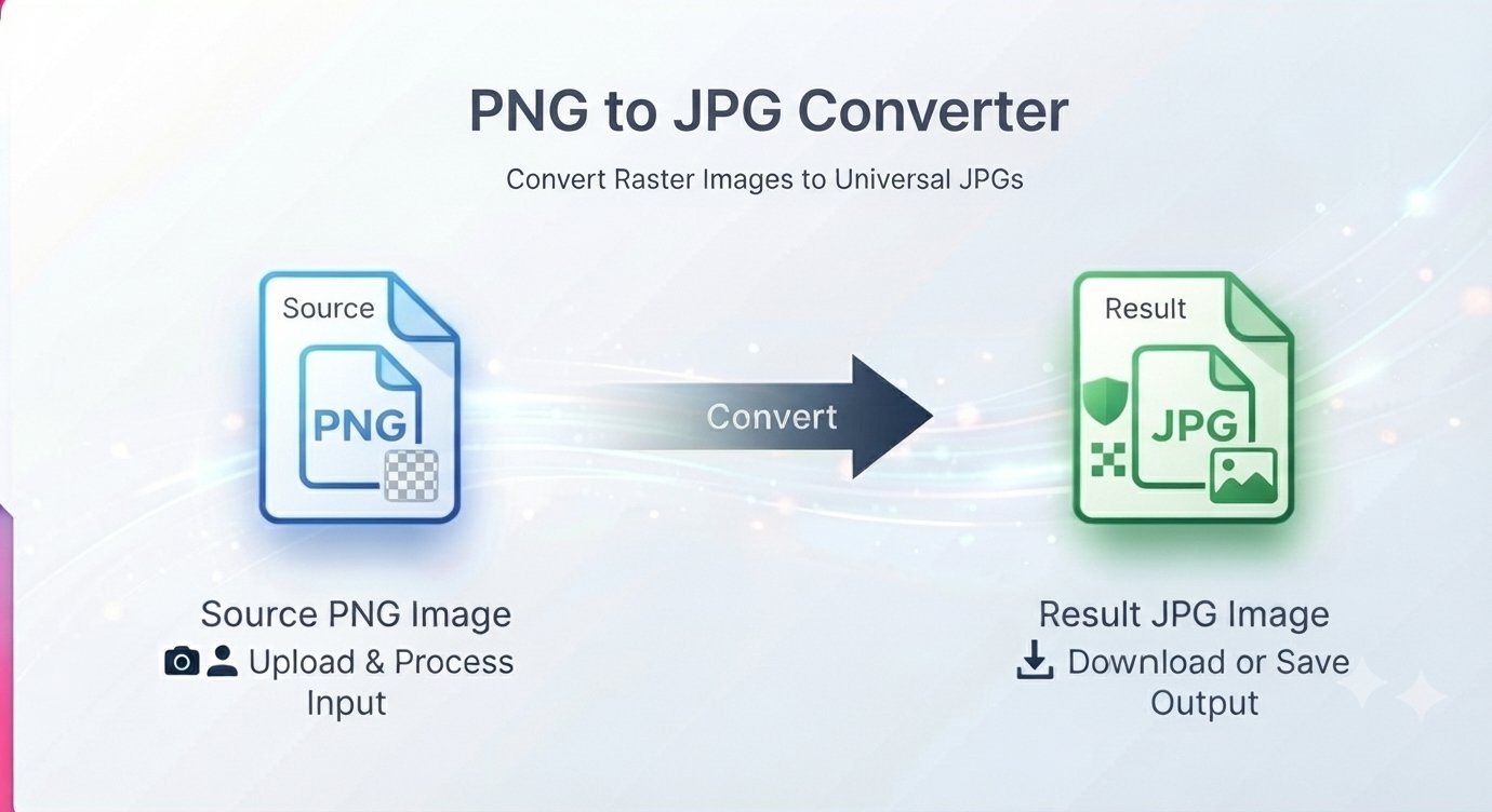 PNG to JPG converter converting a source PNG image to a JPG result