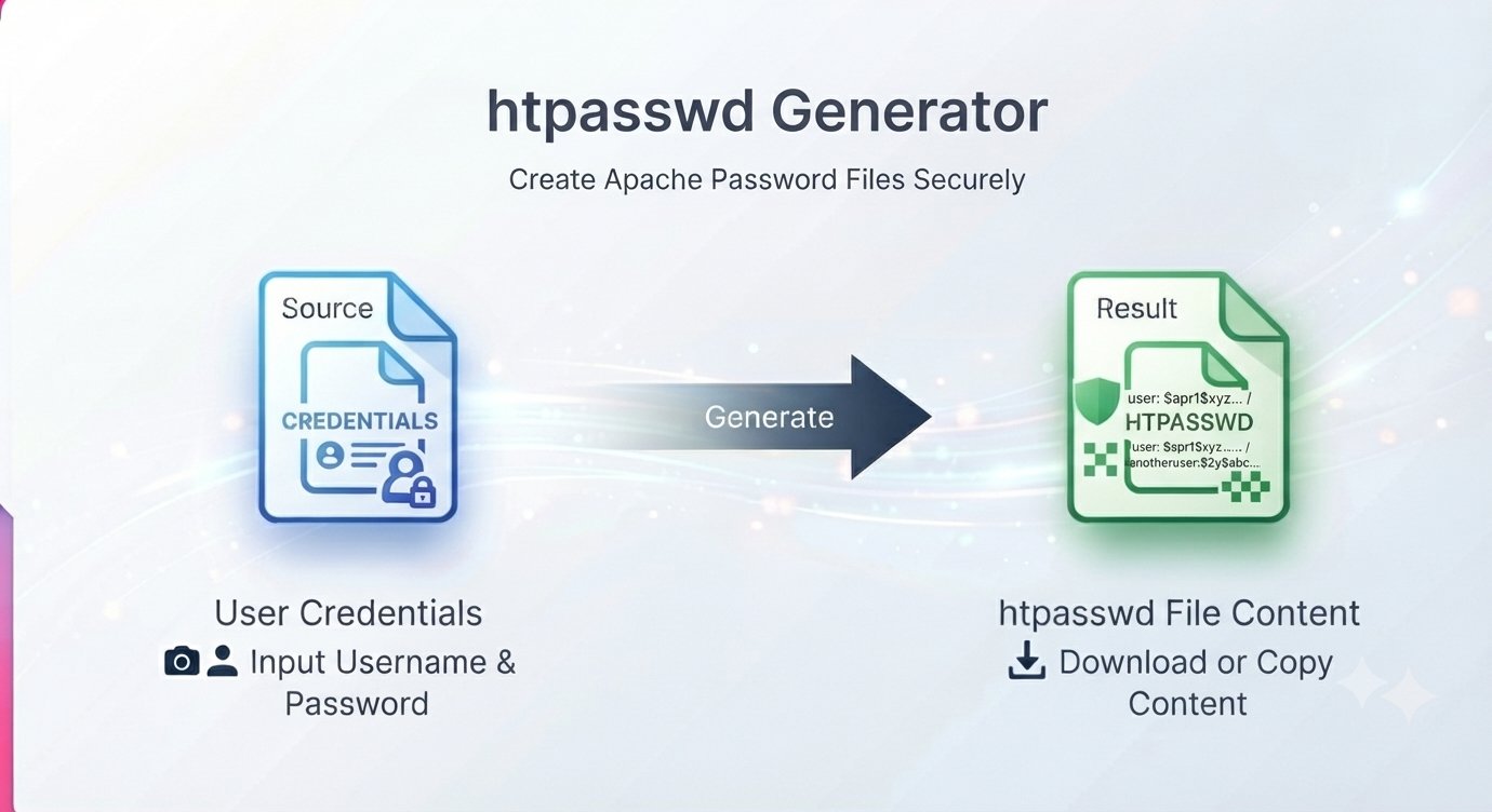 htpasswd generator creating an Apache htpasswd file from username and password