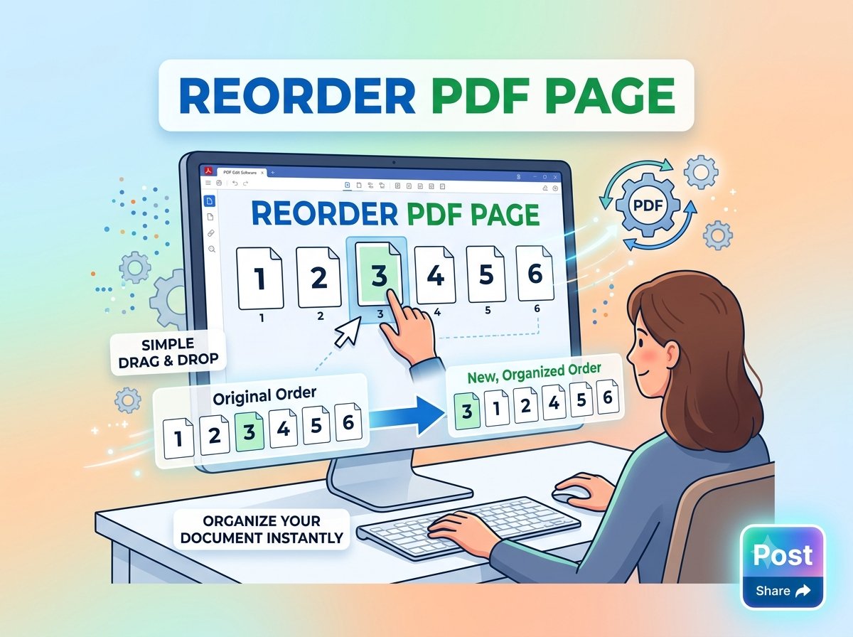 Reorder PDF pages by dragging and dropping page thumbnails in Trencada's Organize PDF tool