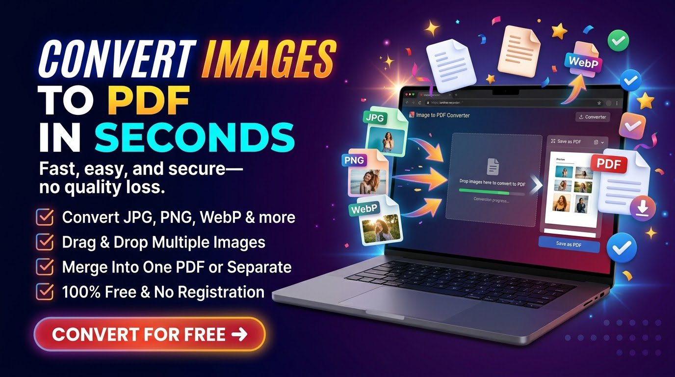 Convert JPG, PNG and WebP images to PDF free online