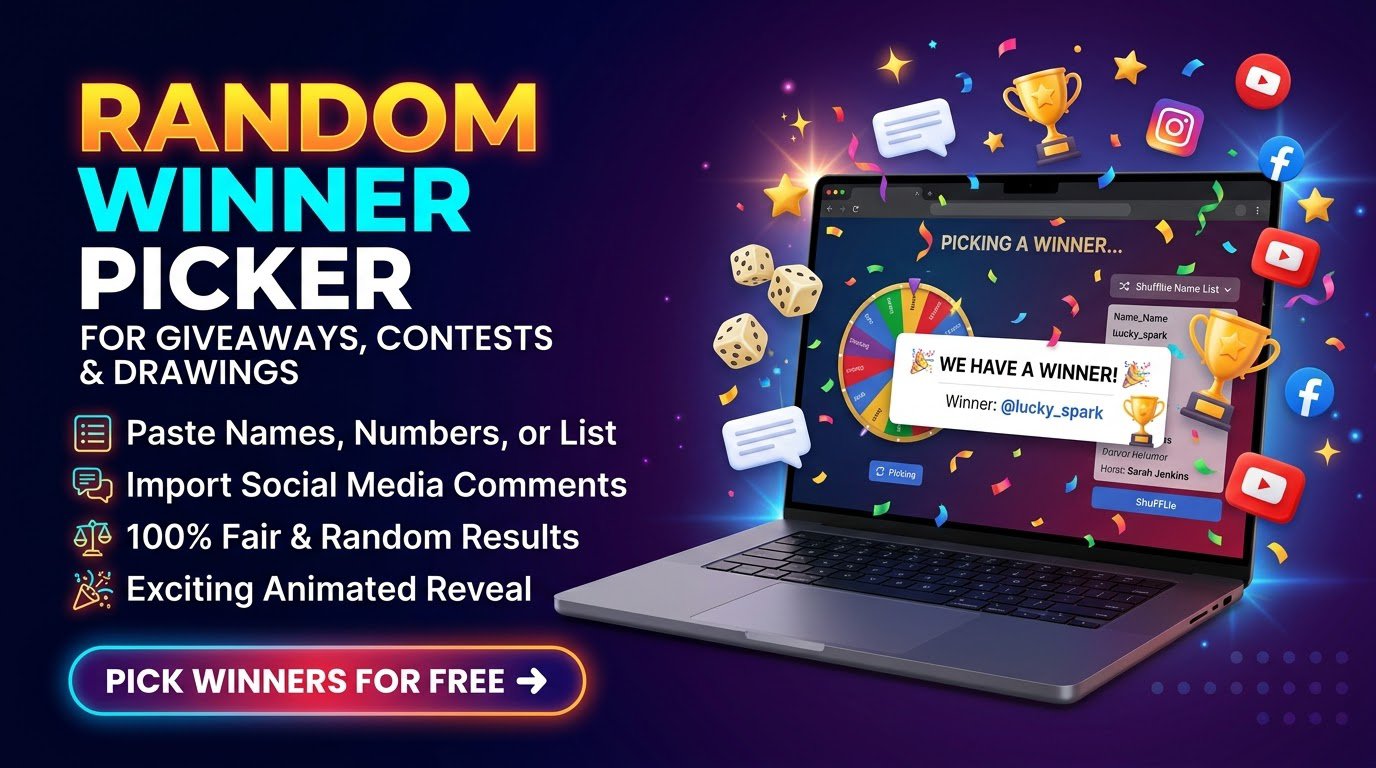 Random winner picker for giveaways, contests and draws