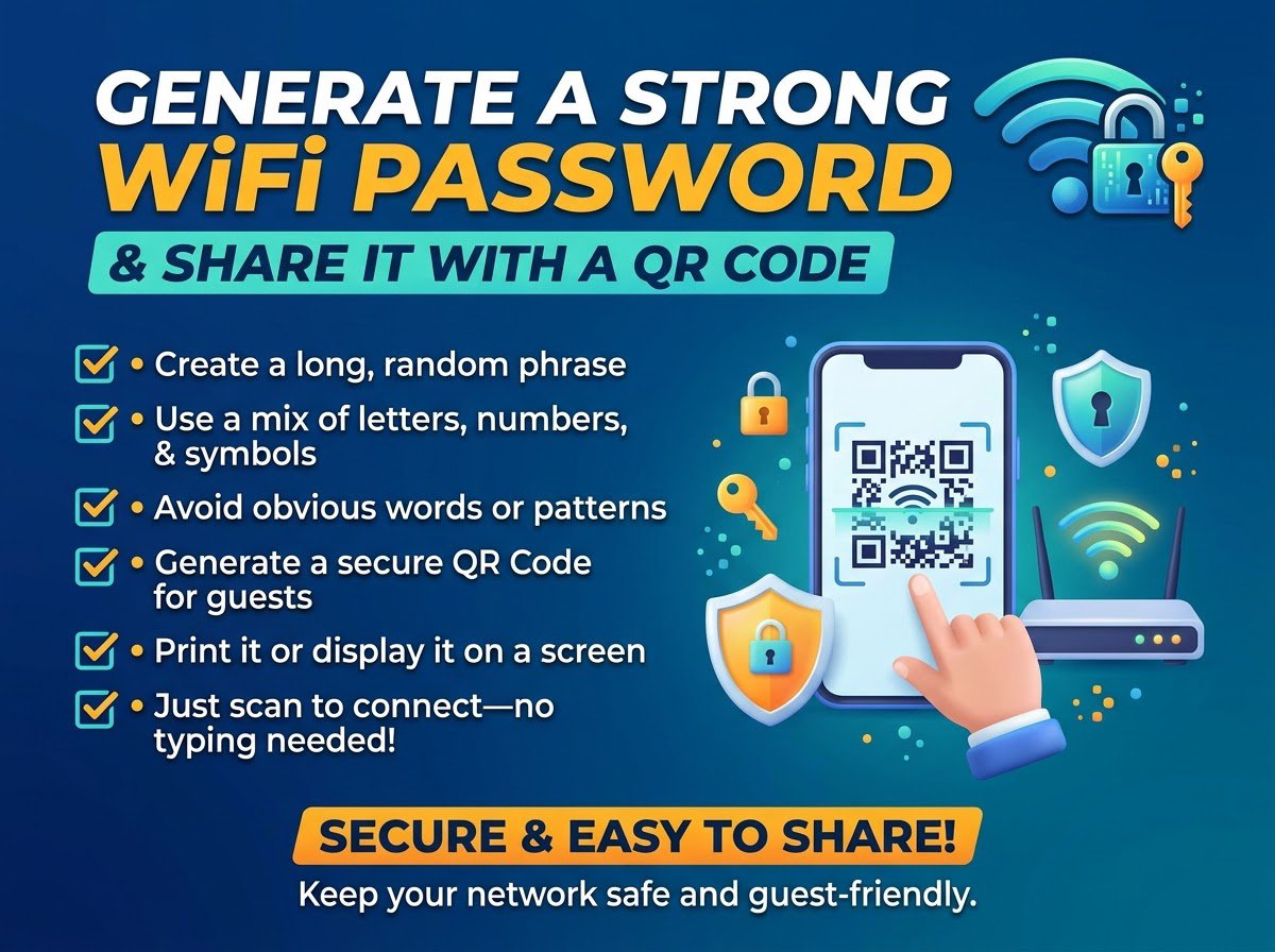 Generate a Strong WiFi Password and Share It With a QR Code