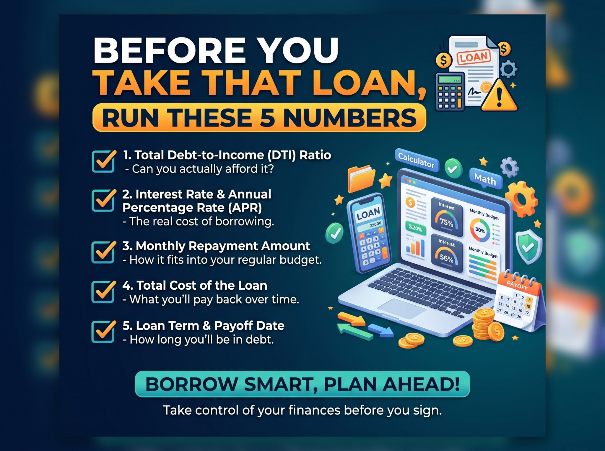 Before you take that loan, run these 5 numbers infographic