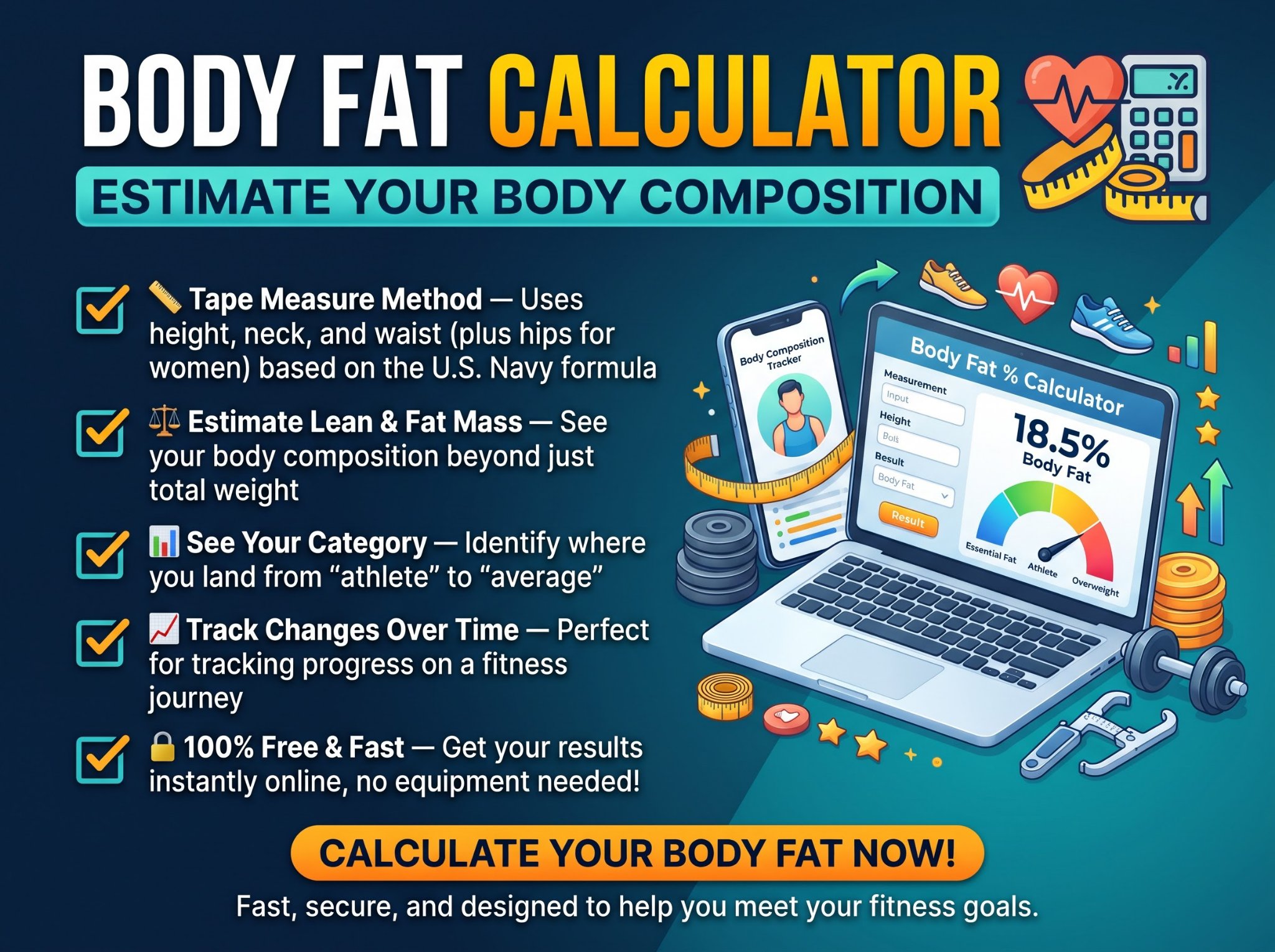Body Fat Calculator - Estimate Your Body Composition