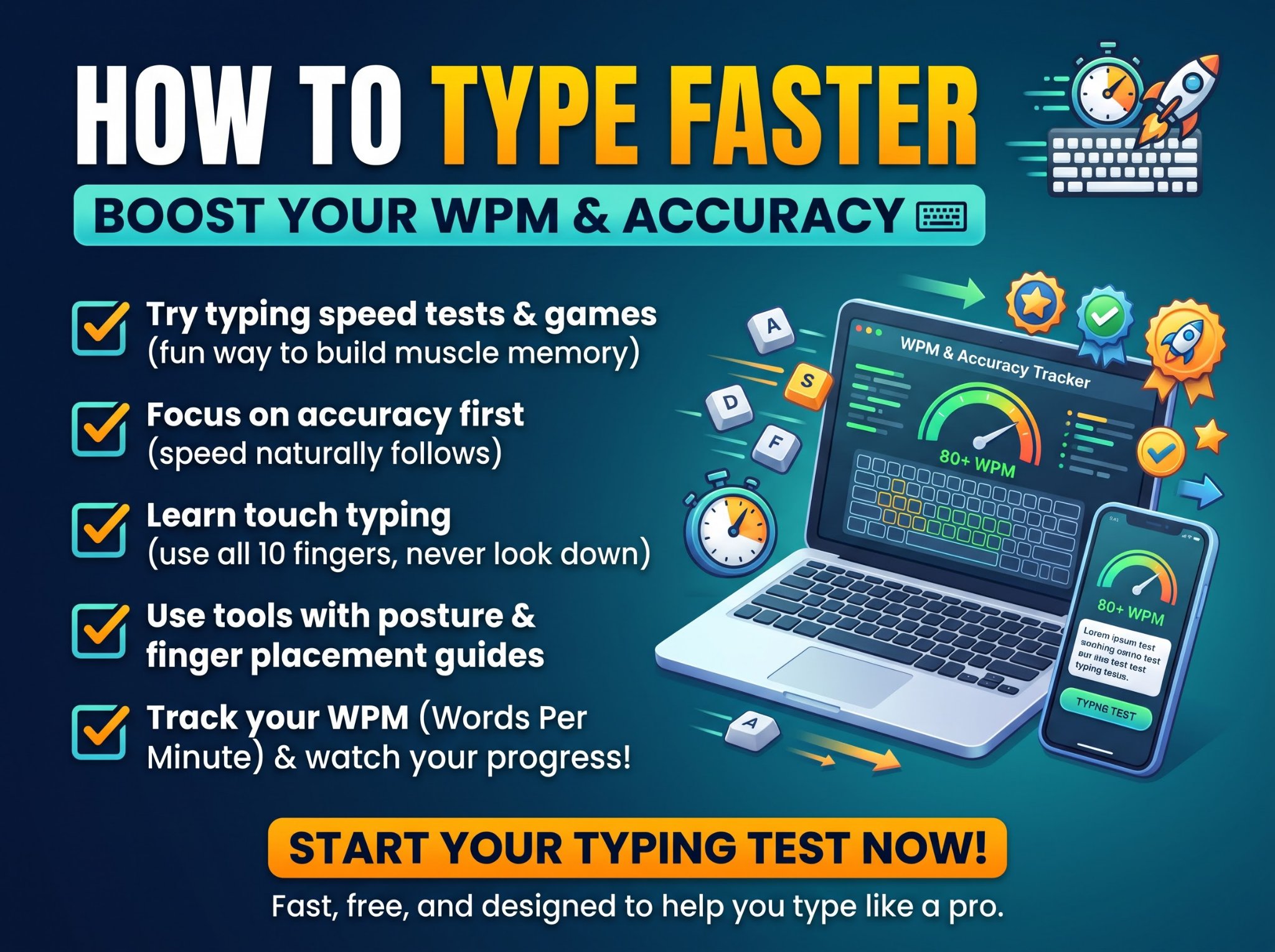 How to type faster — boost your WPM and accuracy with touch typing practice and free typing tests